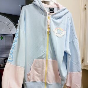 Sanrio Pastel Blue Utility Jacket with Balloon Design